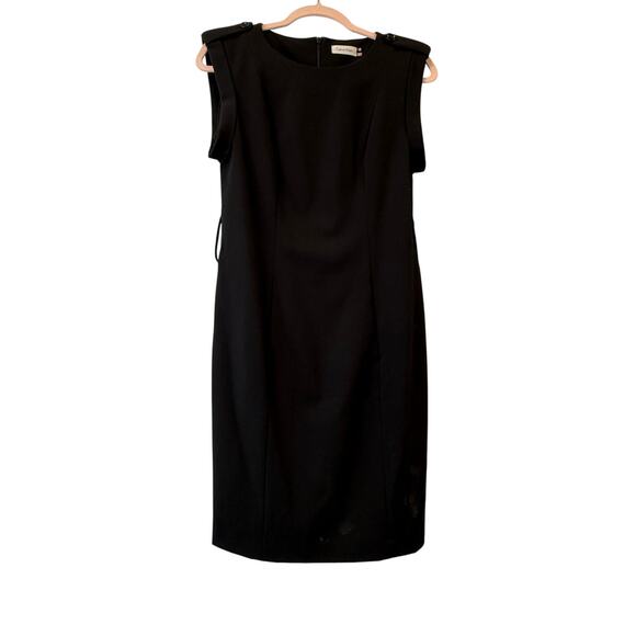 Calvin Klein Dresses & Skirts - Calvin Klein Solid Black Dress Sleeveless Round Neck Shift Lined Size 2